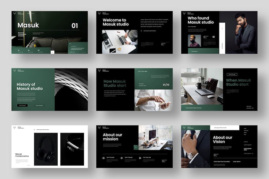 国外黑色系商务通用keynote模板 - 顶尖PPT