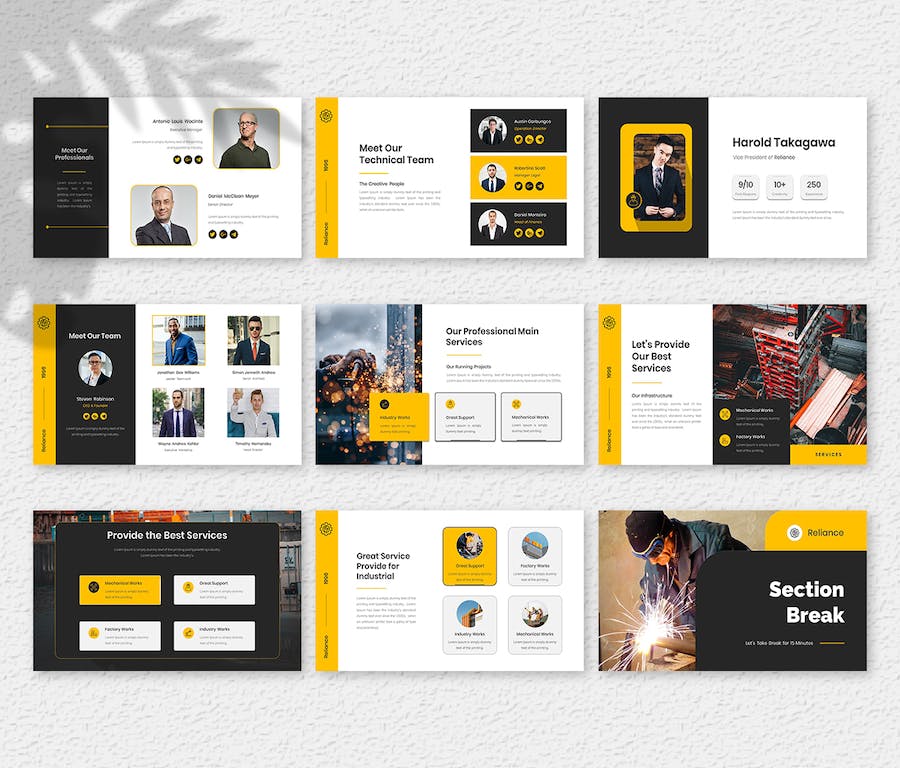 灰色工业工厂企业介绍PPT模板 - 顶尖PPT