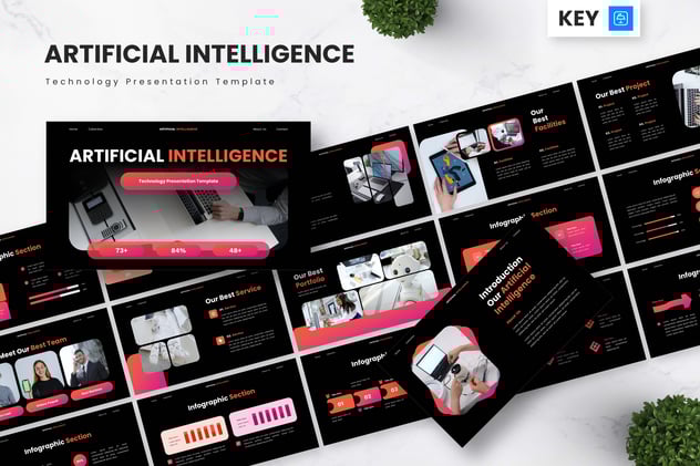 人工智能技术主题演讲keynote模板 - 顶尖PPT