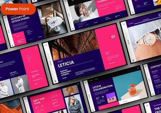 时尚流行风格配色服装产品展示ppt模板 - 顶尖PPT