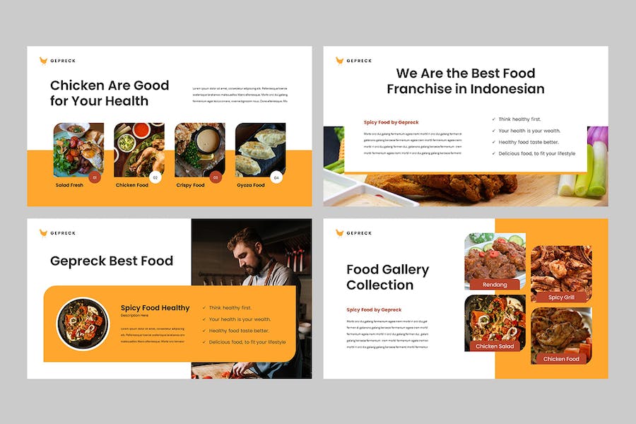 美食餐饮品牌推介方案展示PPT模板 - 顶尖PPT