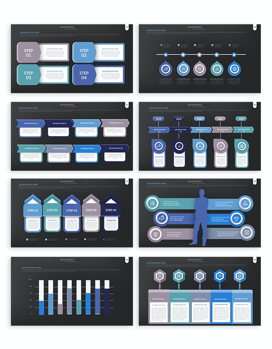 国外蓝色创意要点图形循环图形图表keynote模板 - 顶尖PPT