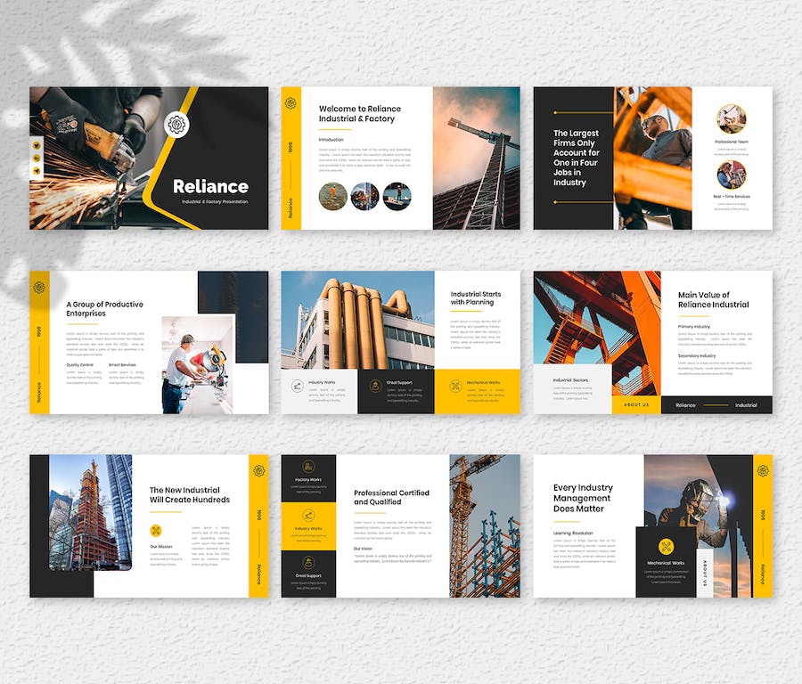 灰色工业工厂企业介绍PPT模板 - 顶尖PPT