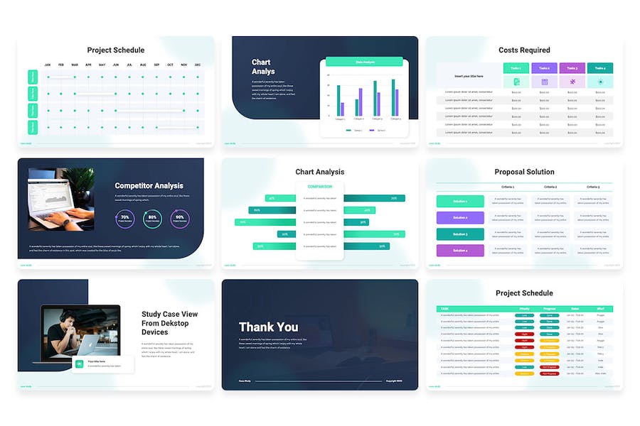 研究案例分析报告展示方案PPT模板 - 顶尖PPT