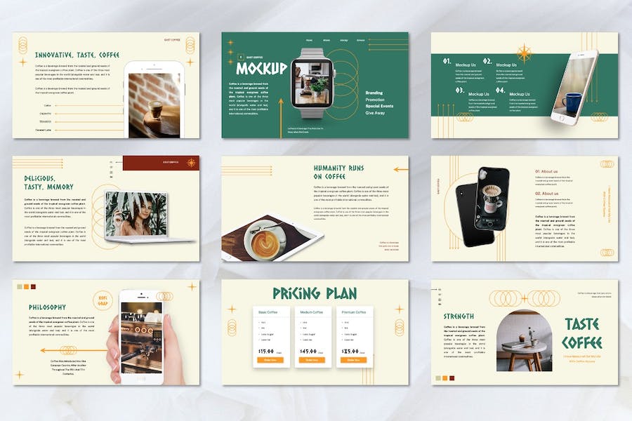 咖啡品牌推广营销方案Keynote模板 - 顶尖PPT