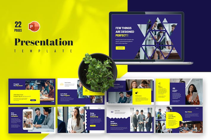 企业商务风格简介项目合作PPT模板 - 顶尖PPT