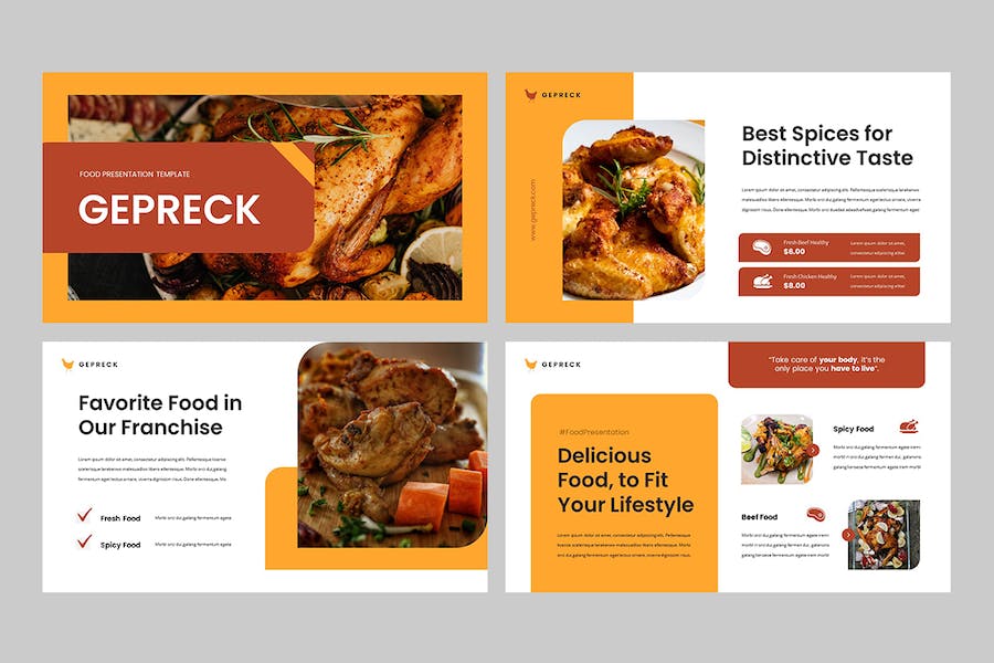 美食餐饮品牌推介方案展示PPT模板 - 顶尖PPT