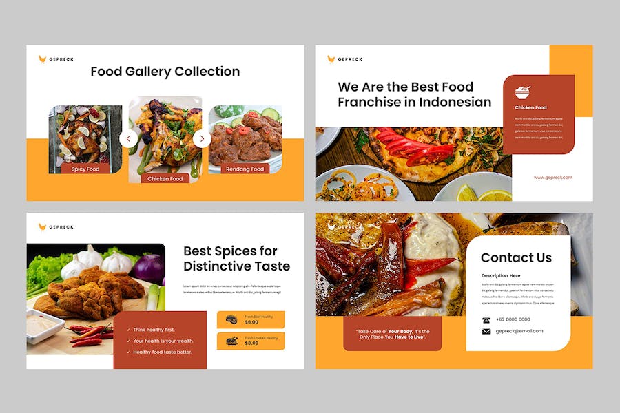 美食餐饮品牌推介方案展示PPT模板 - 顶尖PPT
