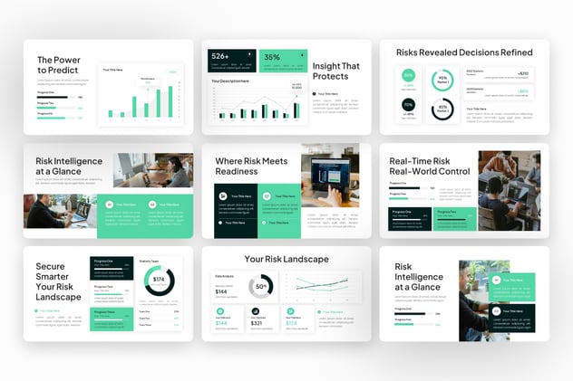 风险管理仪表板监控系统PPT模板 - 顶尖PPT