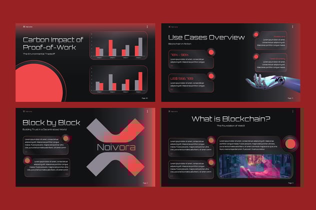 黑暗风格区块链技术讲解展示PPT模板 - 顶尖PPT