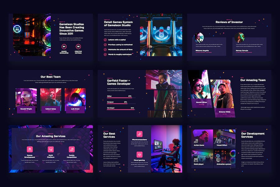 游戏工作室介绍宣传PPT模板 - 顶尖PPT