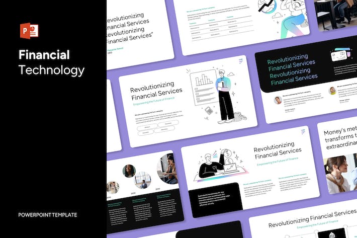 金融科技互联网支付服务PPT模板 - 顶尖PPT