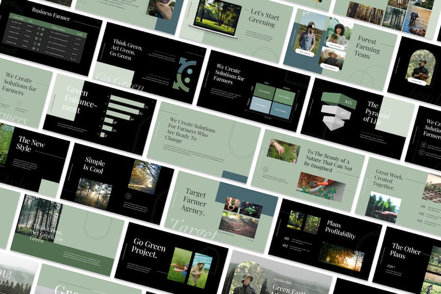 绿色美学设计理念方案PPT模板 - 顶尖PPT