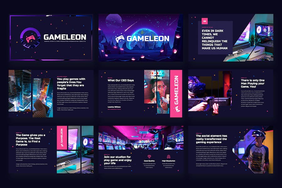 游戏工作室介绍宣传PPT模板 - 顶尖PPT