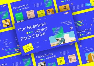 蓝色渐变商务商业风格keynote模板 - 顶尖PPT