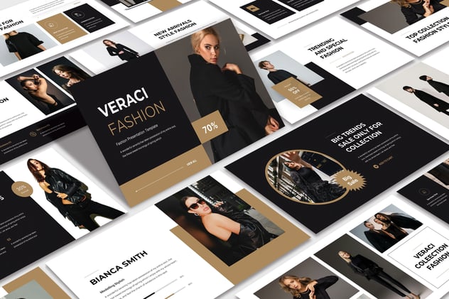 时尚人物杂志摄影PPT模板 - 顶尖PPT