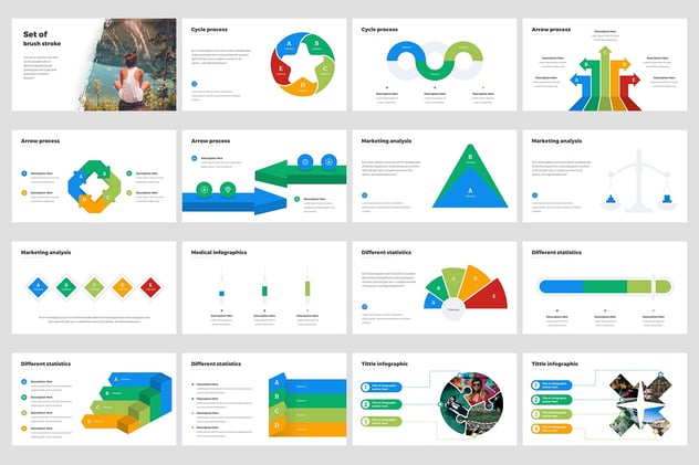 启动交互式信息图形解决方案PPT模板 - 顶尖PPT