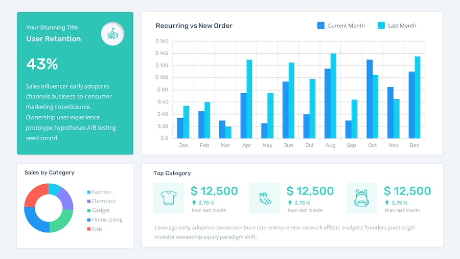 社交媒体数据分析统计年终报告keynote模板 - 顶尖PPT