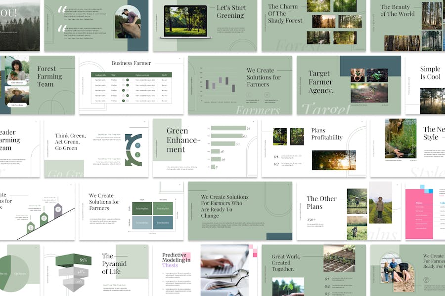 绿色美学设计理念方案PPT模板 - 顶尖PPT