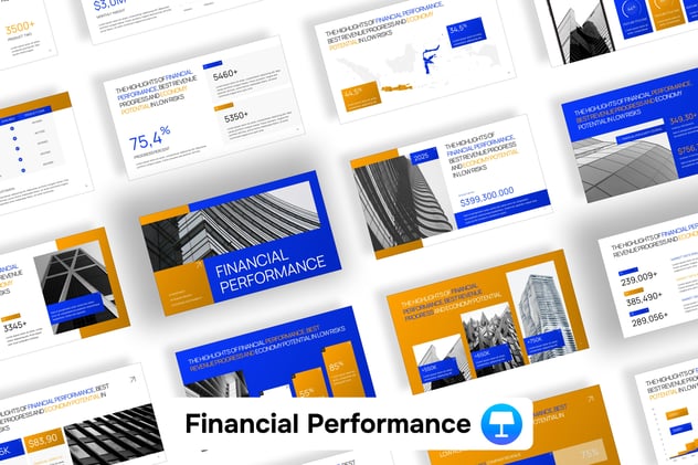 财务绩效总结汇报keynote模板 - 顶尖PPT