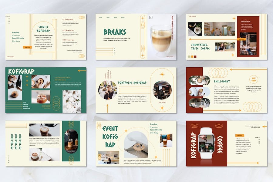 咖啡品牌推广营销方案Keynote模板 - 顶尖PPT