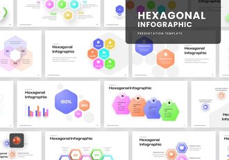 六边形信息图表数据展示PPT模板 - 顶尖PPT