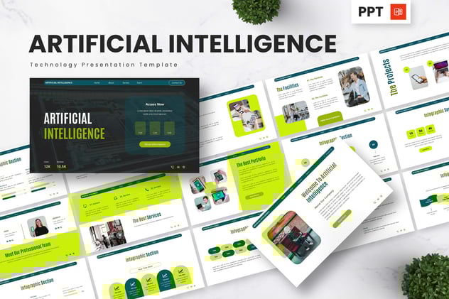 人工智能AI核心技术主题PPT模板 - 顶尖PPT