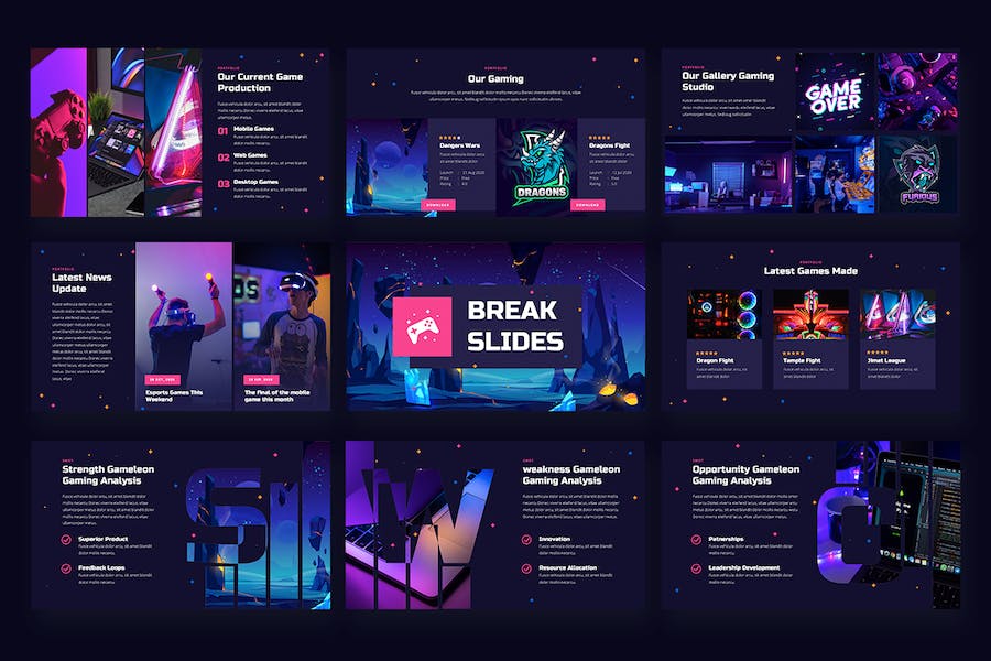 游戏工作室介绍宣传PPT模板 - 顶尖PPT