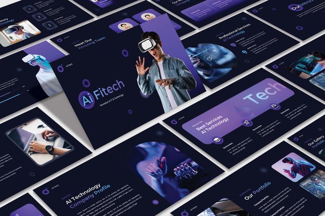 AI科技人工智能主题PPT模板 - 顶尖PPT