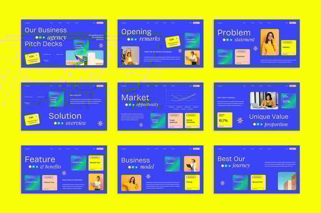 蓝色渐变商务商业风格keynote模板 - 顶尖PPT