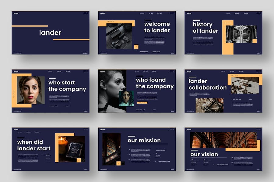 黑金商务团队介绍多用途keynote模板 - 顶尖PPT