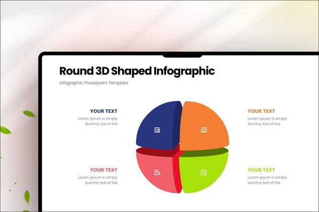 圆形3D形状立体信息图形PPT模板 - 顶尖PPT