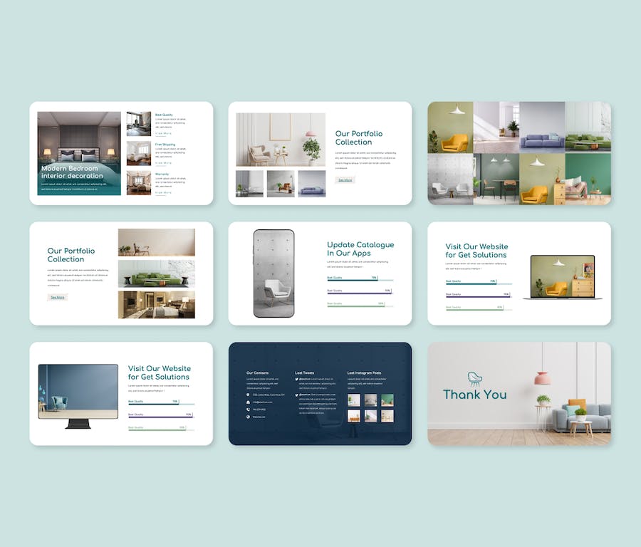 温馨家居室内设计展示PPT模板 - 顶尖PPT