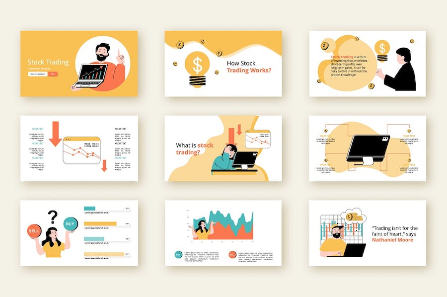 欧美股票交易投资理财高级PPT模板 - 顶尖PPT