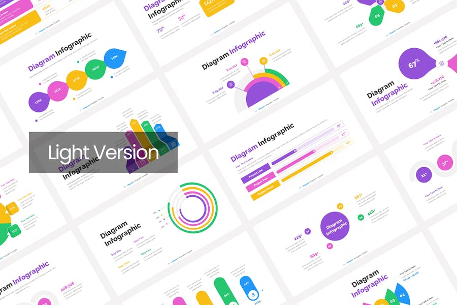 彩色数据图表PPT模板 - 顶尖PPT