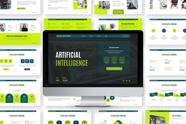 人工智能AI核心技术主题PPT模板 - 顶尖PPT