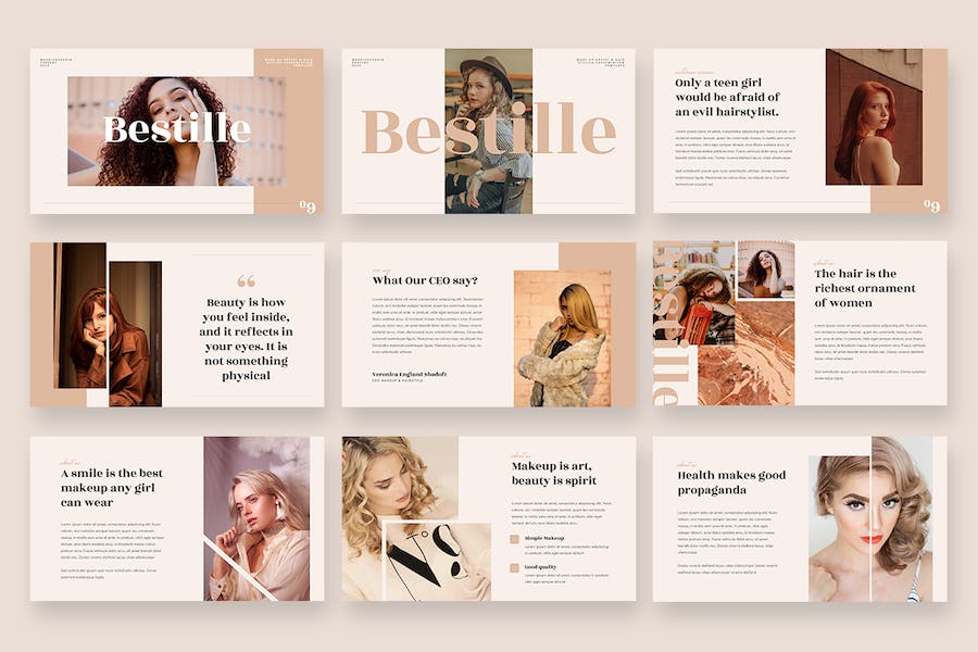 百宝箱化妆师美容PPT模板 - 顶尖PPT