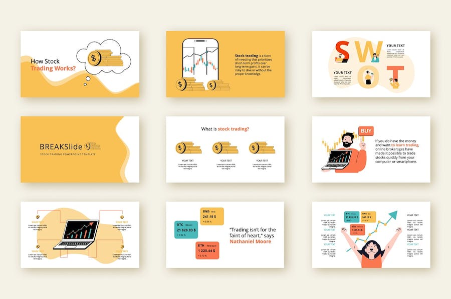 欧美股票交易投资理财高级PPT模板 - 顶尖PPT