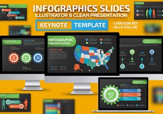 彩色多种样式数据分析对比图形图表keynote模板 - 顶尖PPT