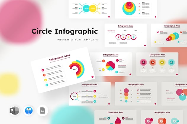 圆形循环信息图形模板展示Keynote模板 - 顶尖PPT