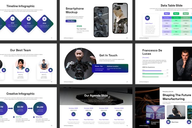 人工智能AI机器人PPT模板 - 顶尖PPT