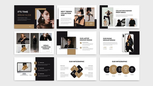 时尚人物杂志摄影PPT模板 - 顶尖PPT