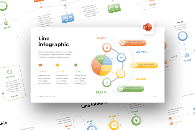 线路信息图图形PPT模板 - 顶尖PPT