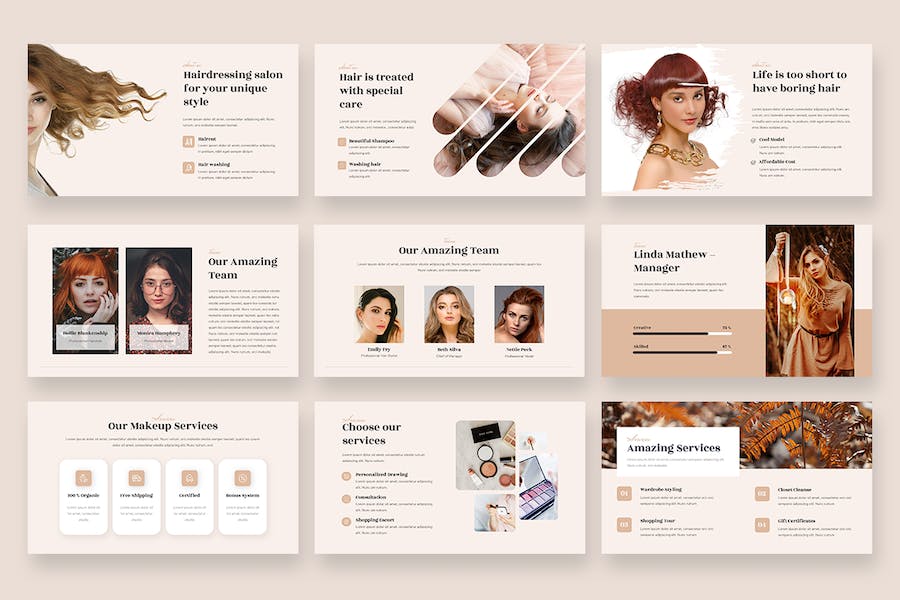 百宝箱化妆师美容PPT模板 - 顶尖PPT