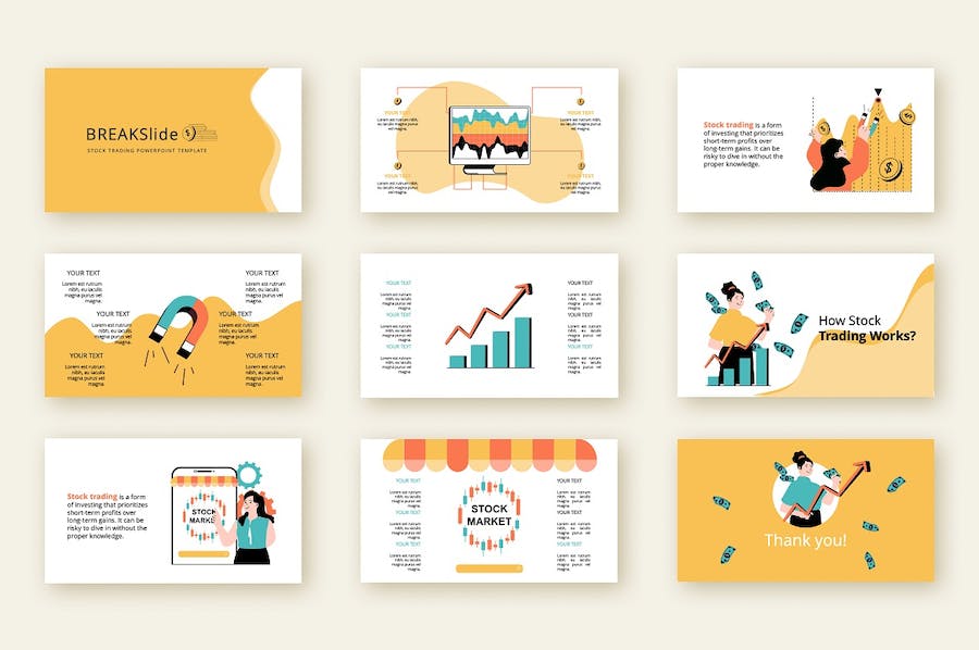 欧美股票交易投资理财高级PPT模板 - 顶尖PPT