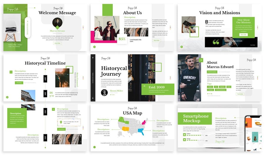 时尚服装作品集展示推介Keynote模板 - 顶尖PPT