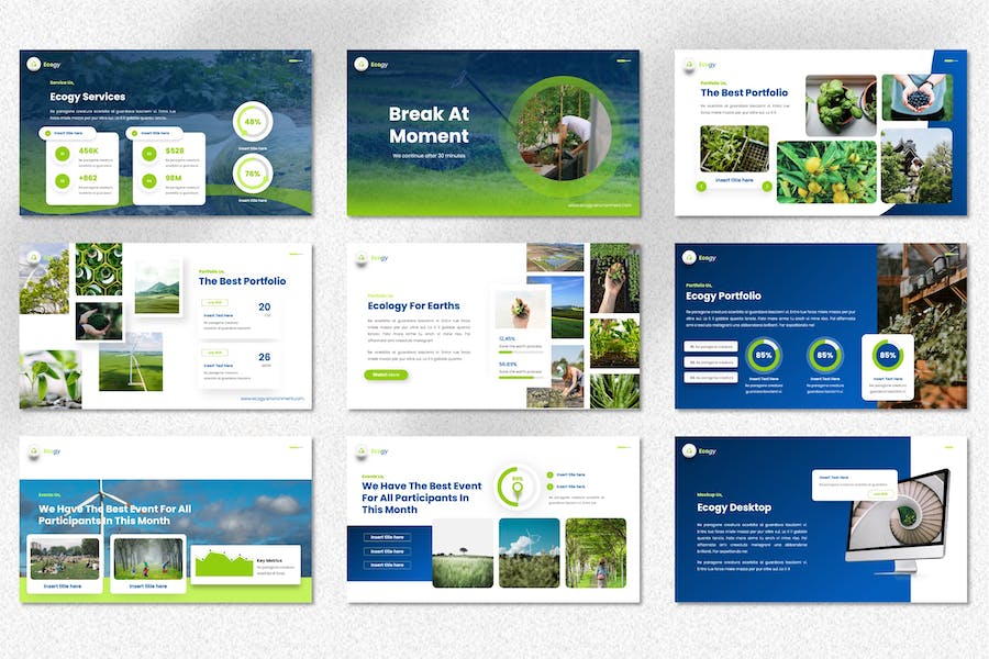 生态环保绿色环境保护宣传PPT模板 - 顶尖PPT