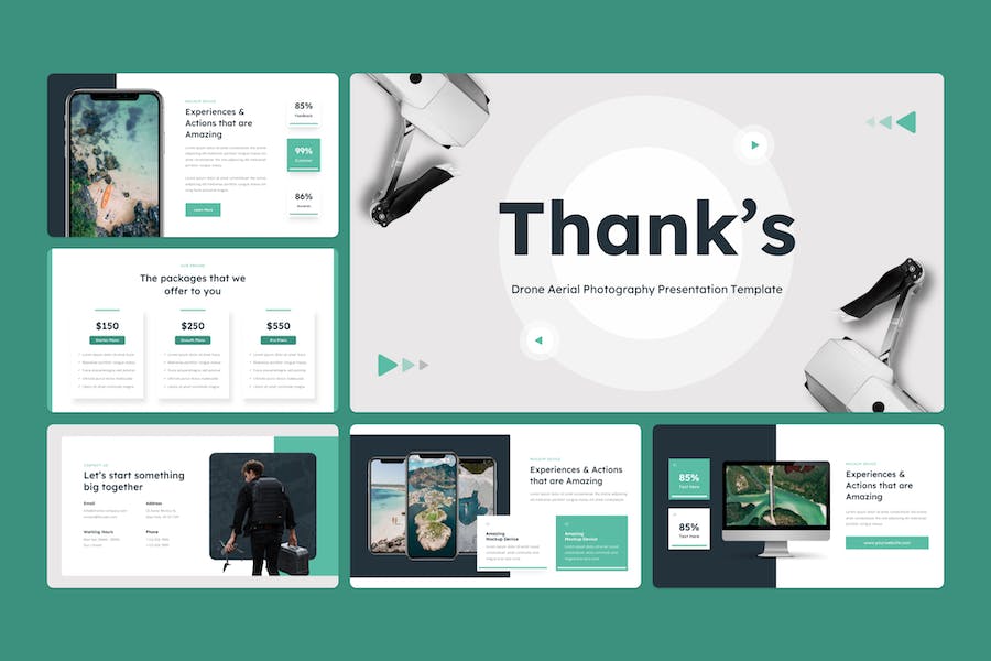 无人机航空摄影产品展示keynote模板 - 顶尖PPT