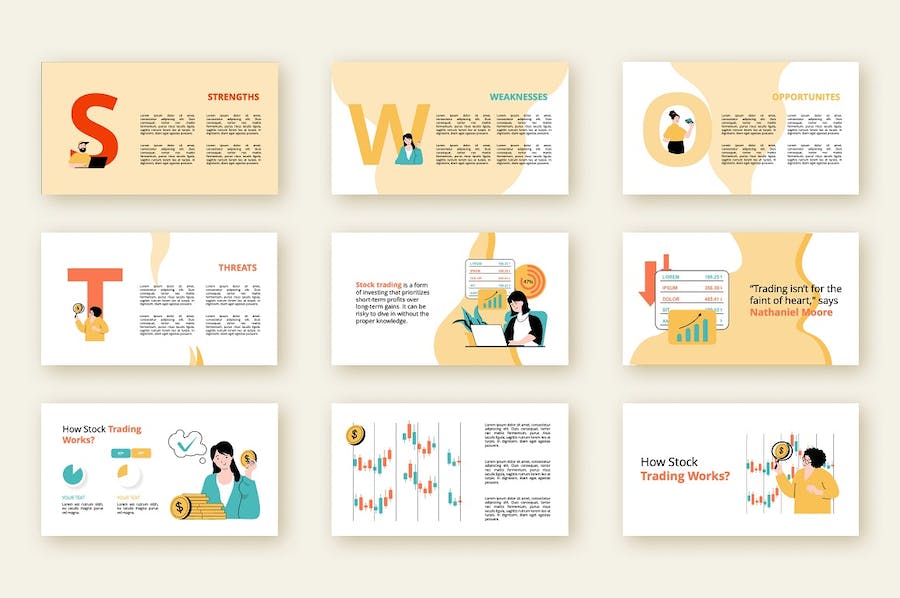 欧美股票交易投资理财高级PPT模板 - 顶尖PPT