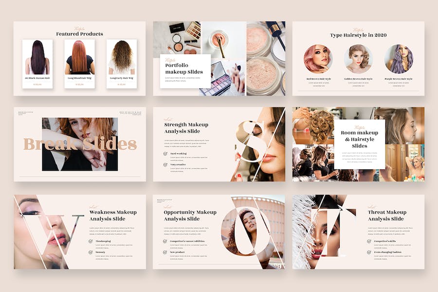 百宝箱化妆师美容PPT模板 - 顶尖PPT